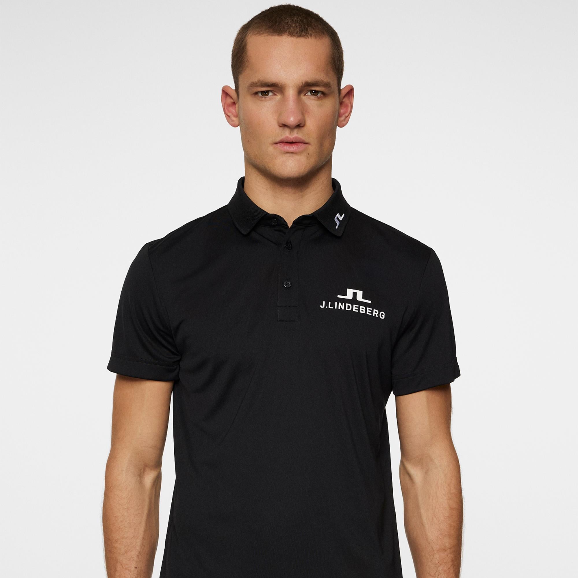 J Lindeberg Masters KV Tour Mens Golf Polo Shirt Black